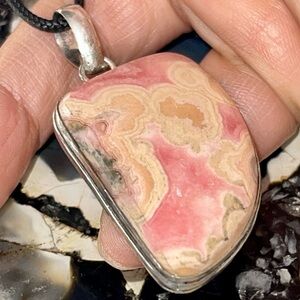 Light Pink Rhodochrosite Pendant 2”